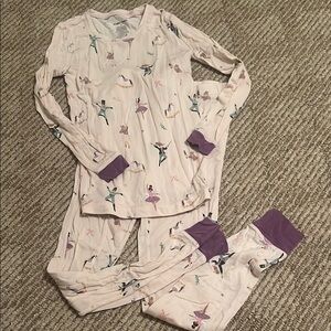 Angel Dear Cream and Purple Pajama Set with Ballet Theme
